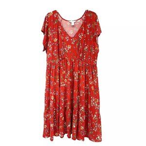 London Times Red Floral Midi Dress – Size Medium (Stitch Fix, NWT)